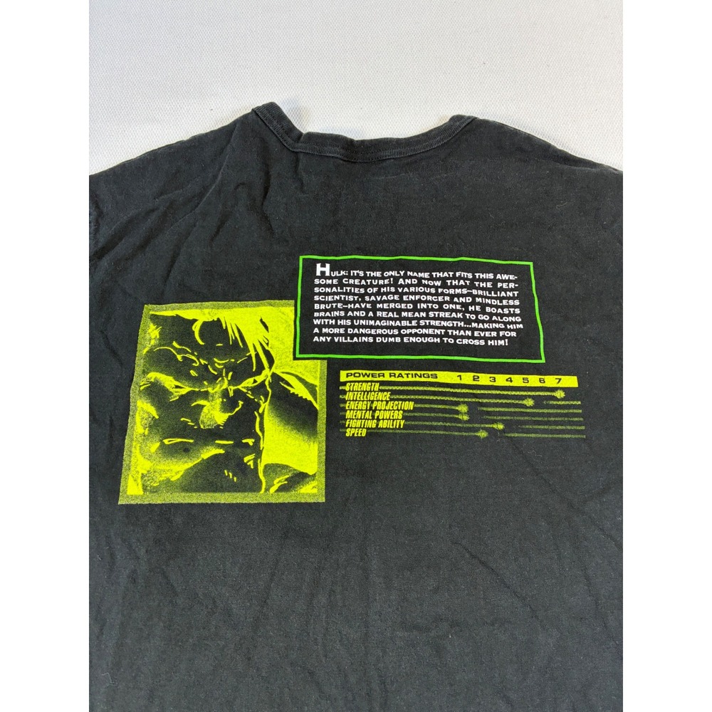 Champion Marvel Avengers Hulk Graphic T-Shirt Mens Black Neon Green Power - Picture 3 of 9